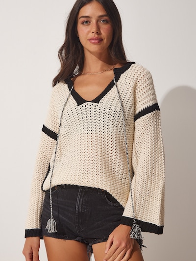 Happiness İstanbul Sveter - slonová kosť / čierna, Produkt