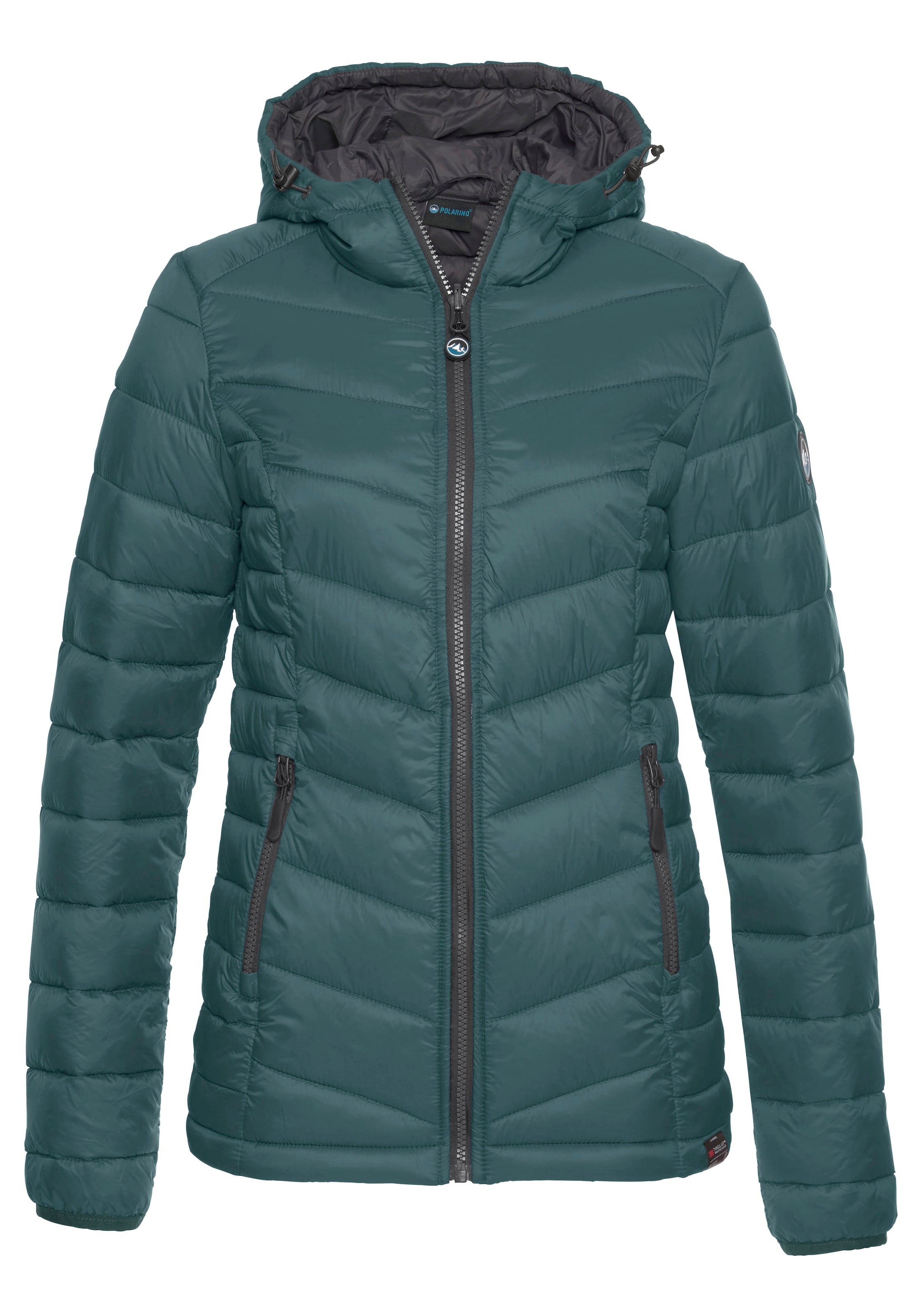 POLARINO Steppjacke in Grau: Vorderseite