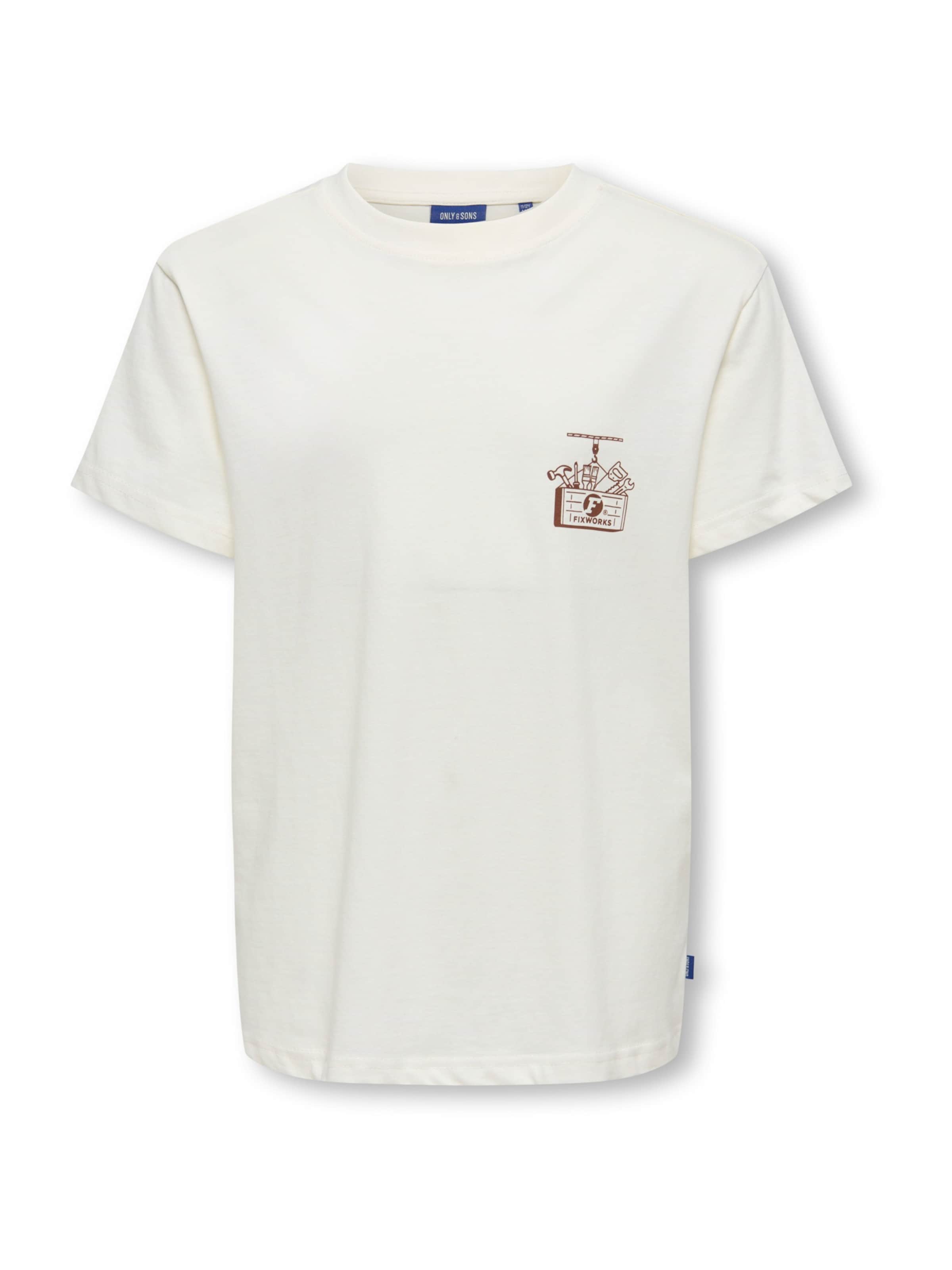 Only & Sons Junior - Camiseta 'OSJALFI FIX WORKS' en blanco: frente