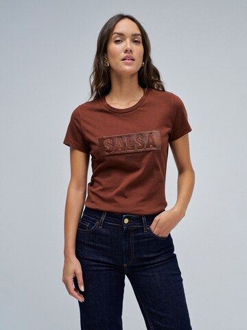 Salsa Jeans T-shirts T-Shirt in Braun: Vorderseite