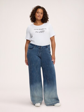 Wide Leg Jean Fiorella Rubino en bleu : devant