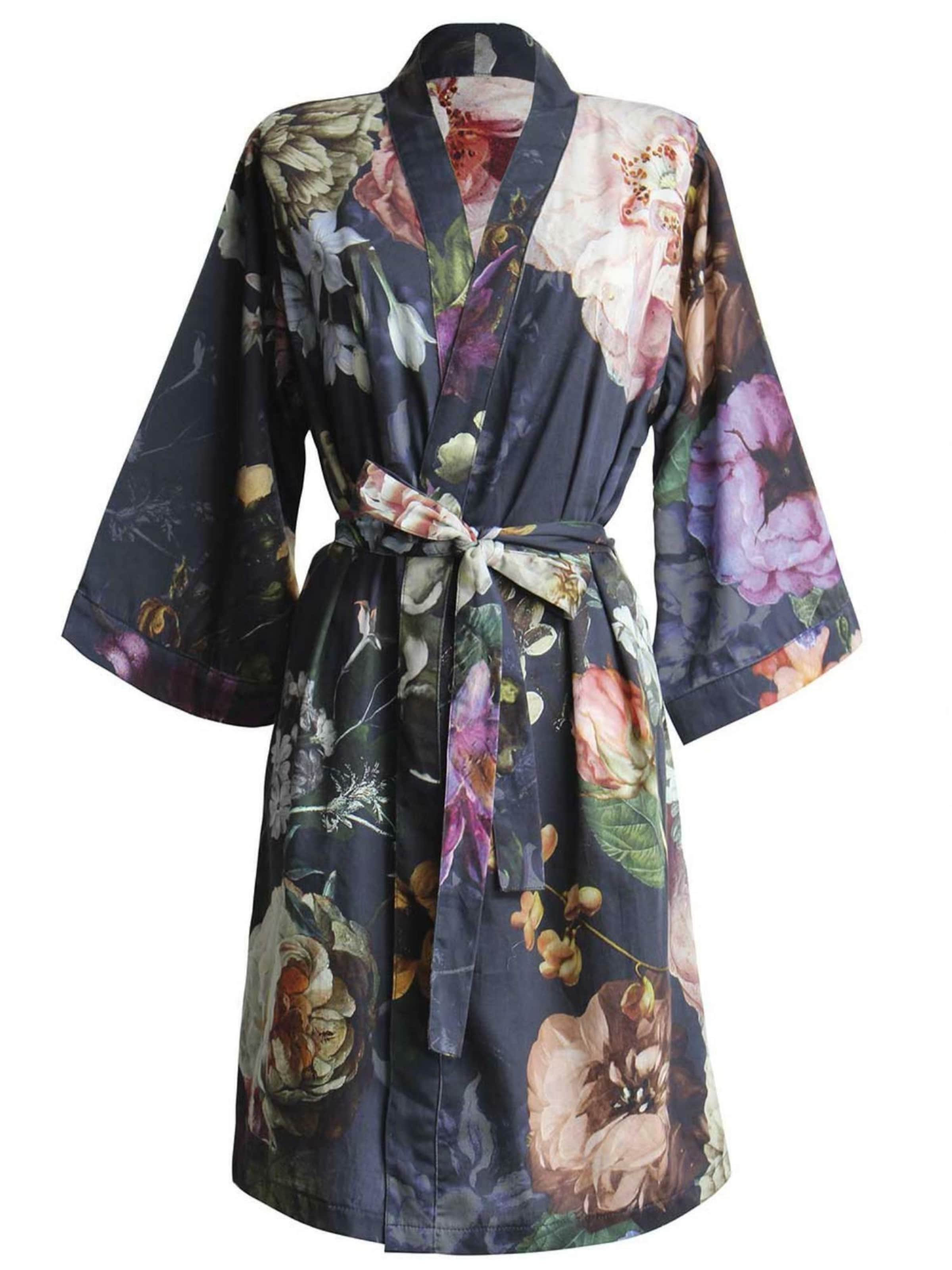 ESSENZA Dressing Gown 'Fleur' in Blue: front