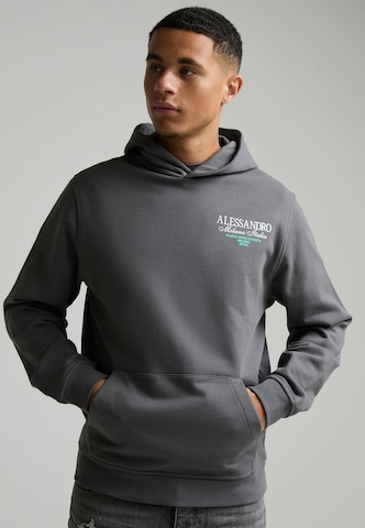 Alessandro Zavetti - Sweatshirt 'Montanelli' em cinzento: frente