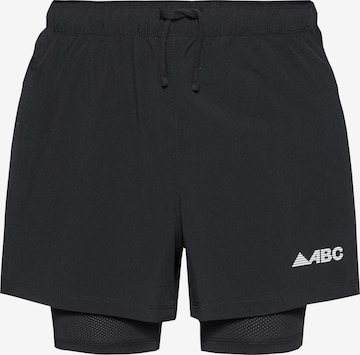 ABC Slimfit Laufshorts in Schwarz: Vorderseite