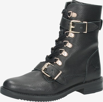 SANSIBAR Lace-Up Ankle Boots in Black: front