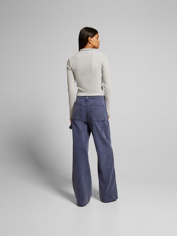 Bershka Wide Leg Jeans i blå