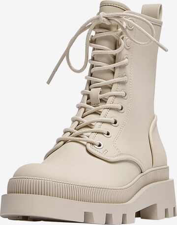 Bottines à lacets Pull&Bear en beige : devant