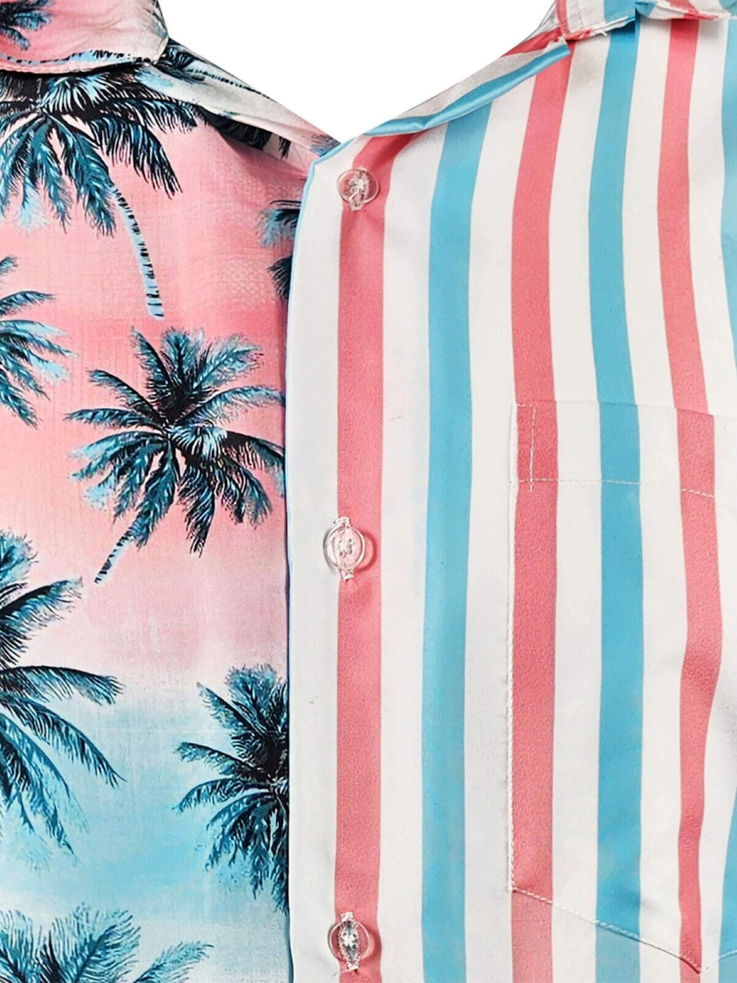 King Kameha Shirt 'Stripes' in Roze