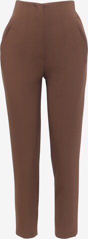 FRESHLIONS Pleat-Front Pants 'Henna' in Brown: front