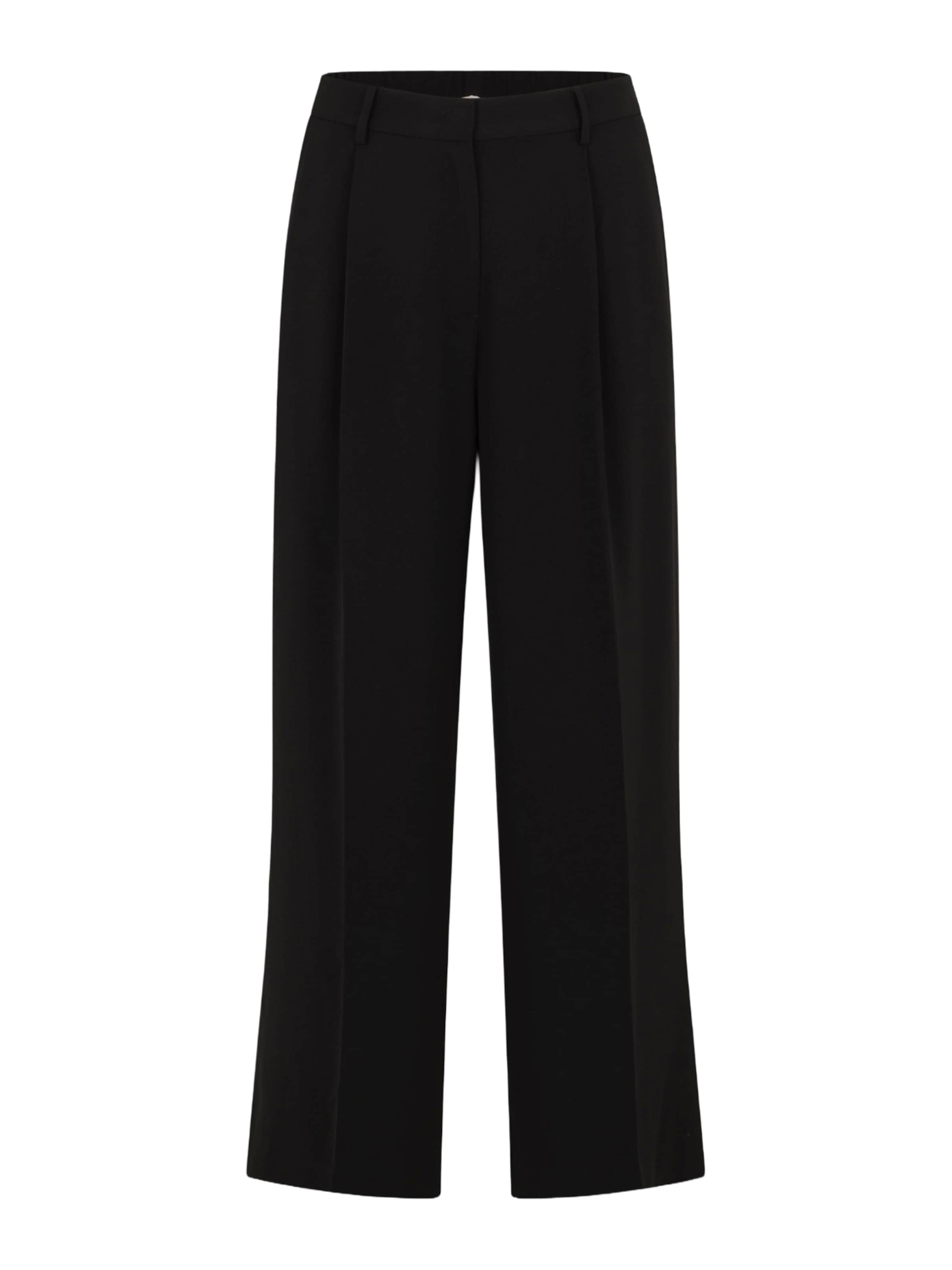 Guido Maria Kretschmer Curvy Широкий Брюки со складками 'Mara' в Черный: спереди