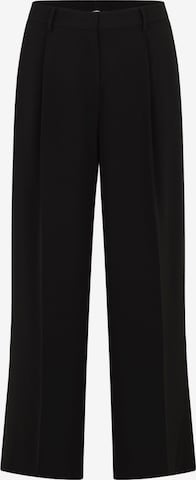 juoda Guido Maria Kretschmer Curvy Plačios klešnės Klostuotos kelnės 'Mara': priekis