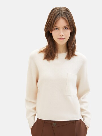 TOM TAILOR DENIM Pullover in Beige