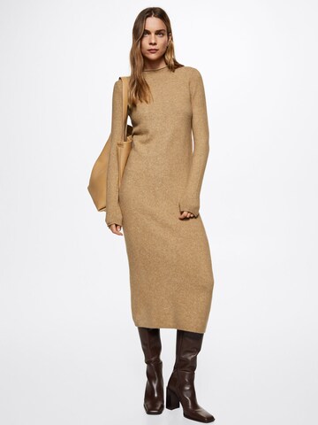 MANGO Knitted dress 'Seeds' in Brown