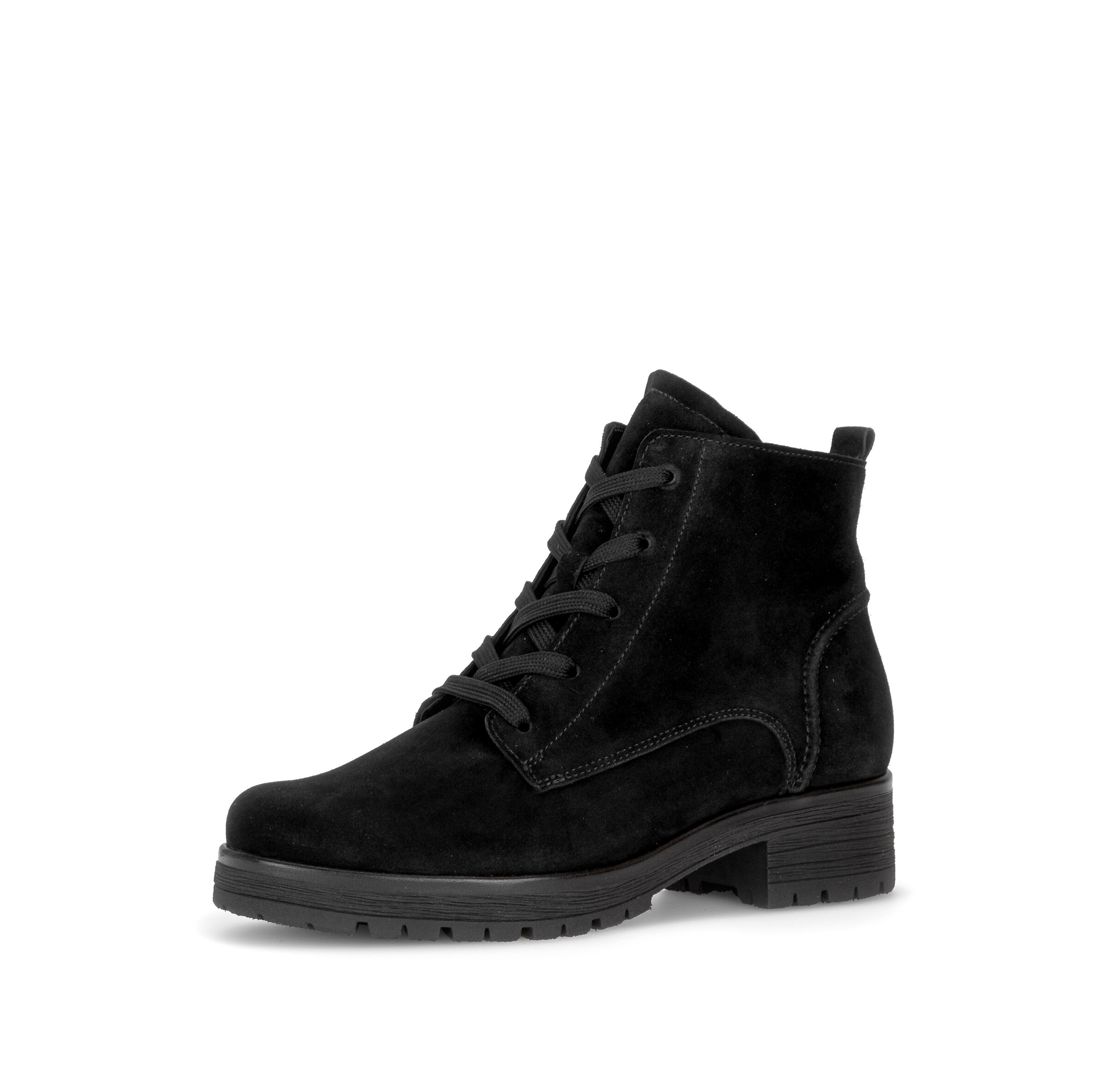 GABOR Lace-Up Ankle Boots in Black: front