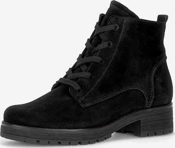 GABOR Lace-Up Ankle Boots in Black: front