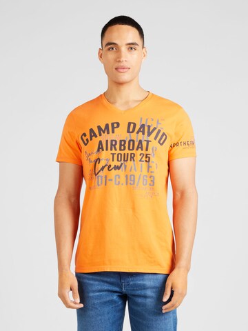 CAMP DAVID T-shirt 'Alaska Ice Tour' i orange: framsida