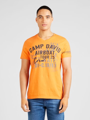 CAMP DAVID Tričko 'Alaska Ice Tour' – oranžová: přední strana
