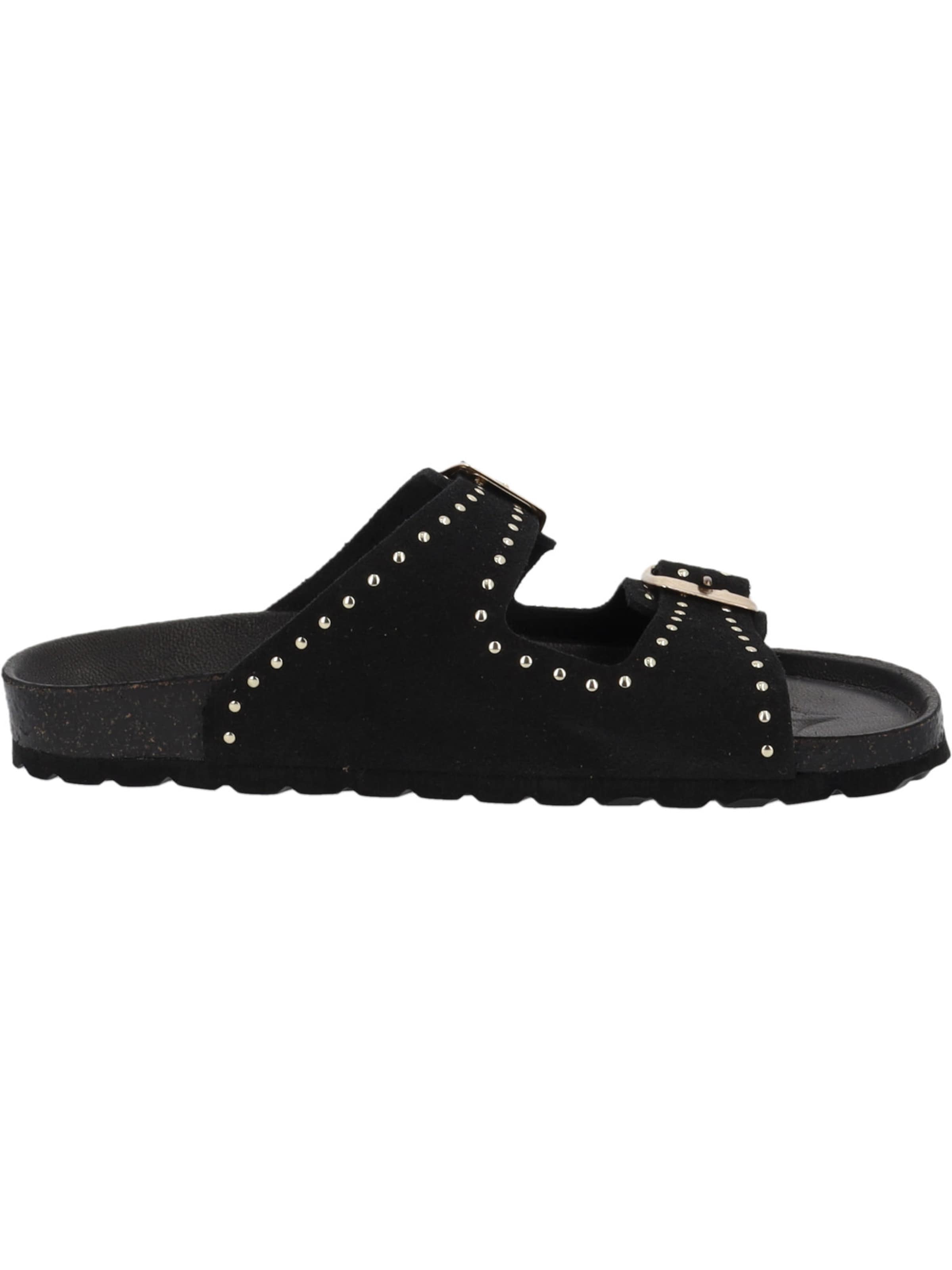 Palado Pantolette 'Palado Elaha Rivet Velours Premium Leather'‌‌‌‌‌‌ in Schwarz