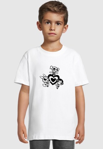 Merchcode T-Shirt 'The Powerpuff Girls - Outline 2.0' in Weiß: Vorderseite