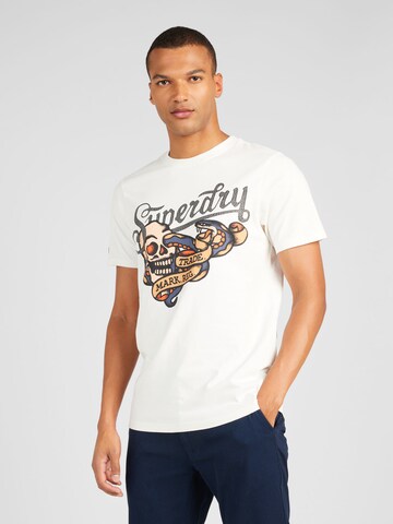 T-Shirt Superdry en blanc : devant