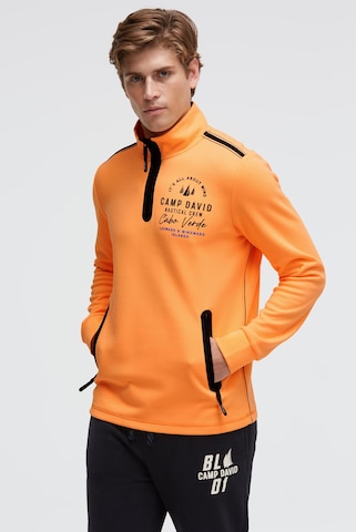 CAMP DAVID Sweatshirt in Orange: front