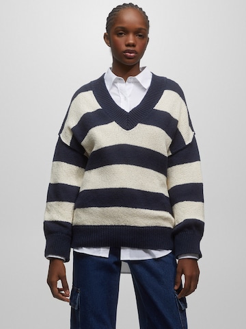 Pull-over Pull&Bear en bleu : devant