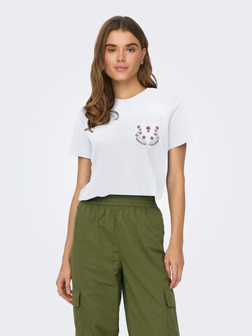 ONLY T-Shirt 'ONLPOLLY' in Weiß: Vorderseite