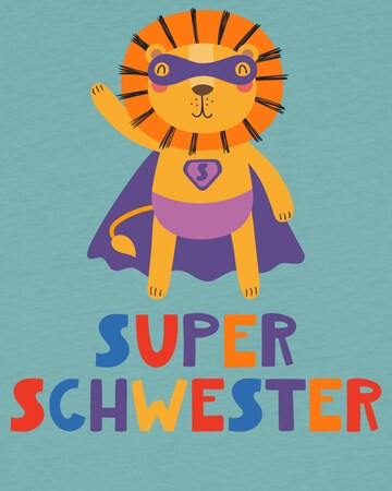 T-Shirt 'Löwe Superschwester' watabout.kids en bleu