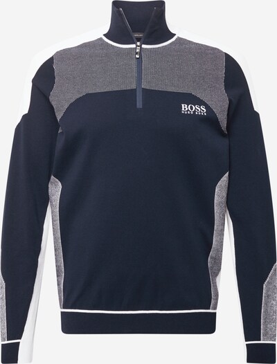 BOSS ATHLEISURE Džemperis 'Zordi', krāsa - naktszils / balts, Preces skats