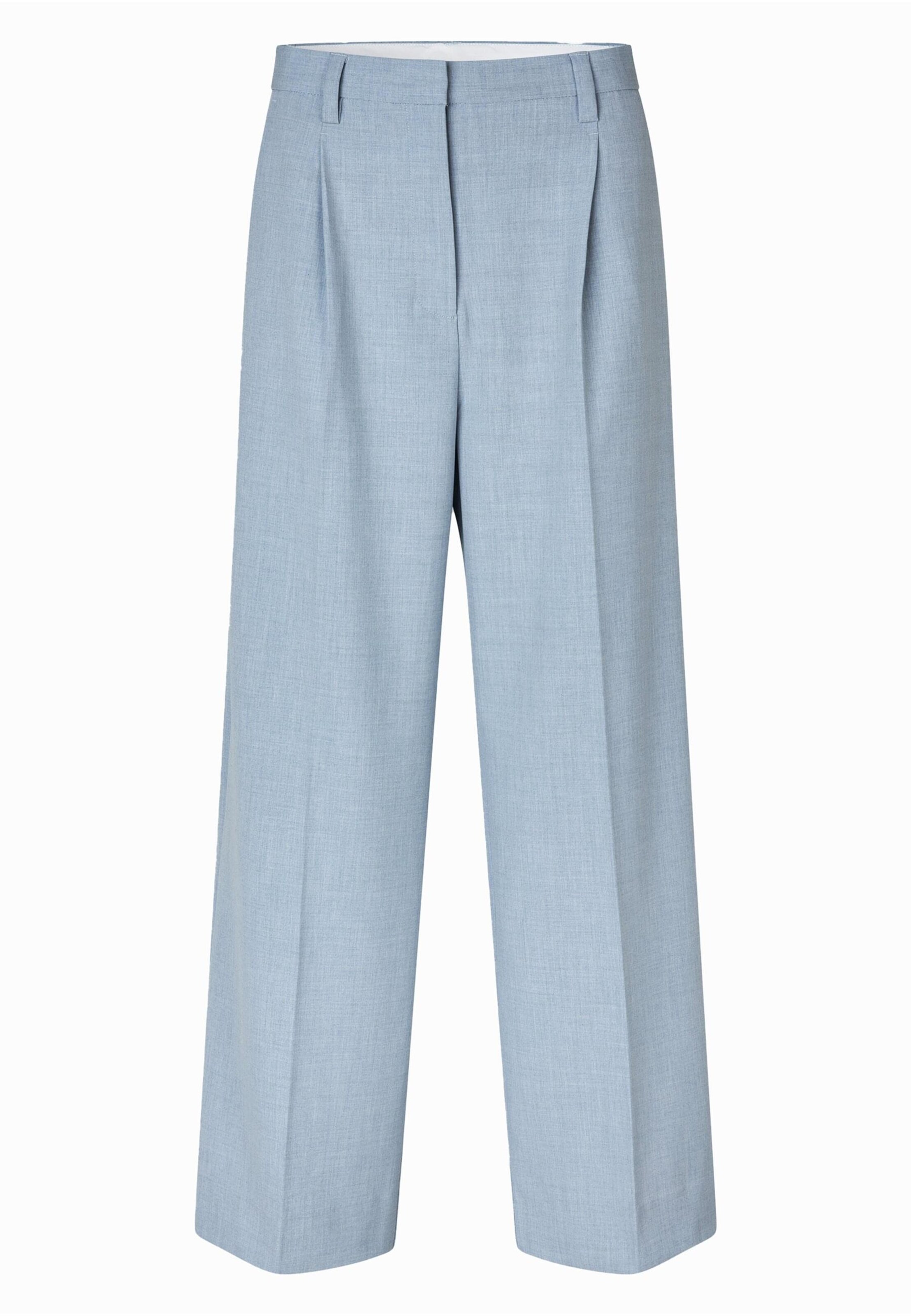 SECOND FEMALE Wide leg Pleat-front trousers 'Bluie' in Blue: front