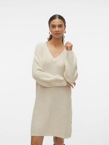 VERO MODA Gebreide jurk 'Tini' in Beige: voorkant