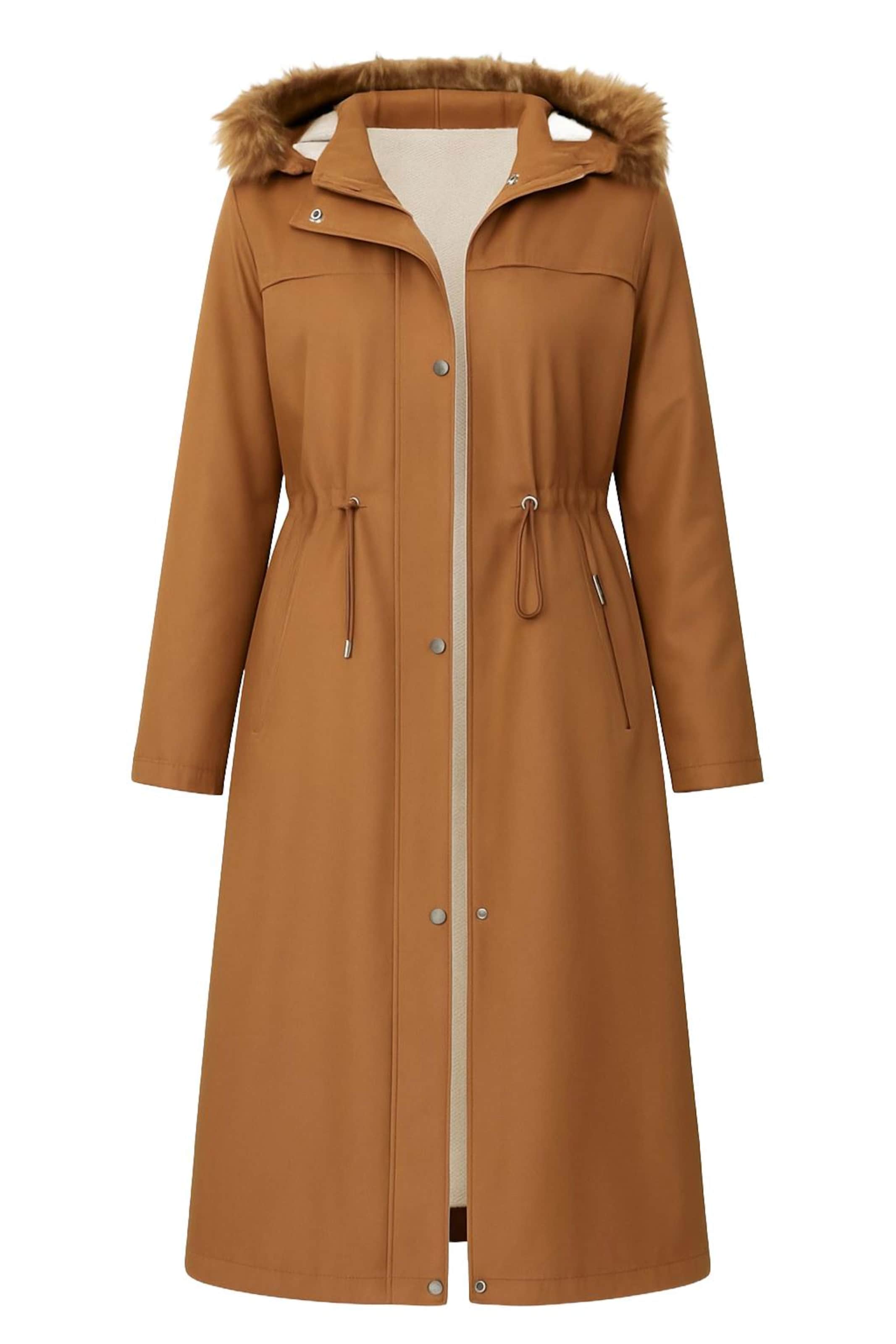 MODAMIHRAM Mantel in hellbraun, Produktansicht