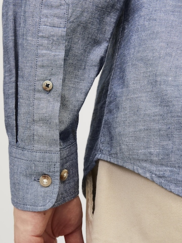 JACK & JONES Comfort fit Button Up Shirt 'Summer Band' in Blue