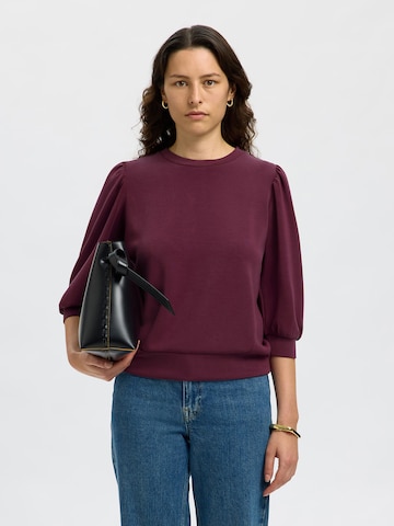 Sweat-shirt 'SLFTENNY' SELECTED en violet : devant