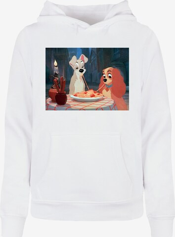 ABSOLUTE CULT Sweatshirt 'Lady And The Tramp - Spaghetti Photo' in White: front