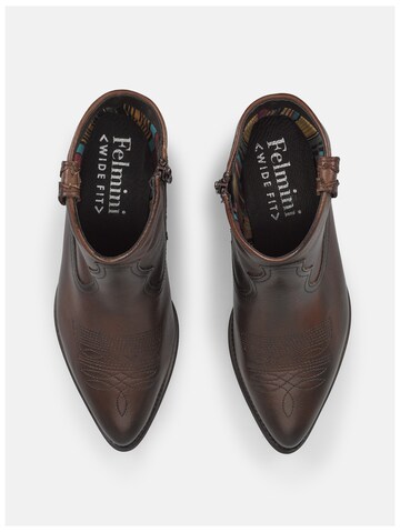 Felmini Wide Fit Cowboy Boots in Brown