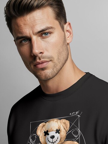 Neverless Sweatshirt 'Bear Da vinci' in Schwarz