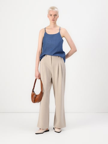 MSCH COPENHAGEN Wide leg Veckad byxa 'Mirabelle Michelle' i beige