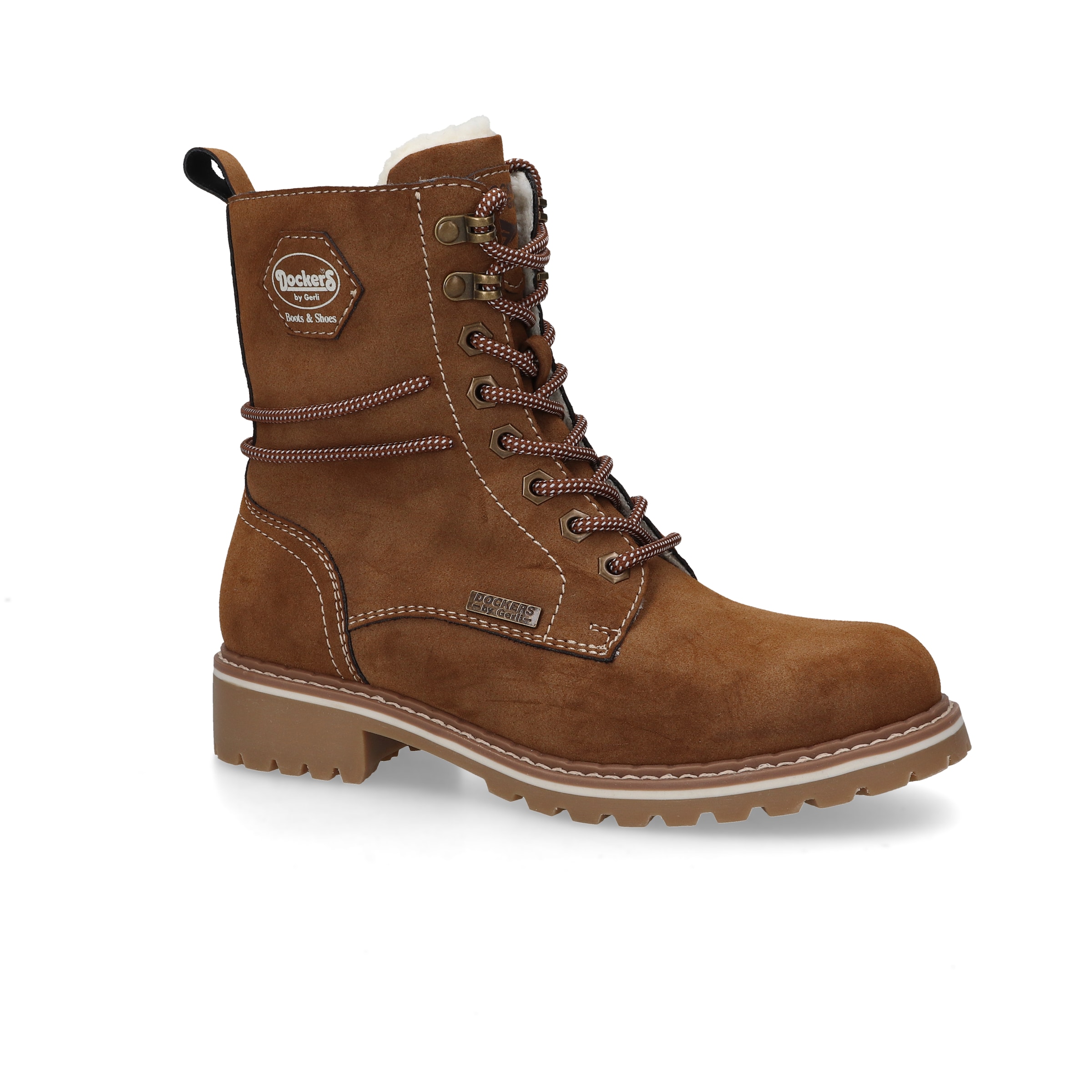 Dockers by Gerli Lace-Up Ankle Boots in Brown: front