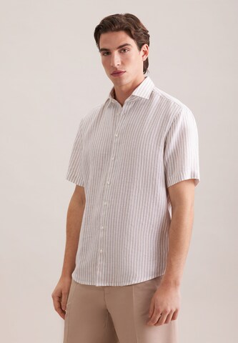 Coupe regular Chemise 'Smart Linen' SEIDENSTICKER en beige : devant