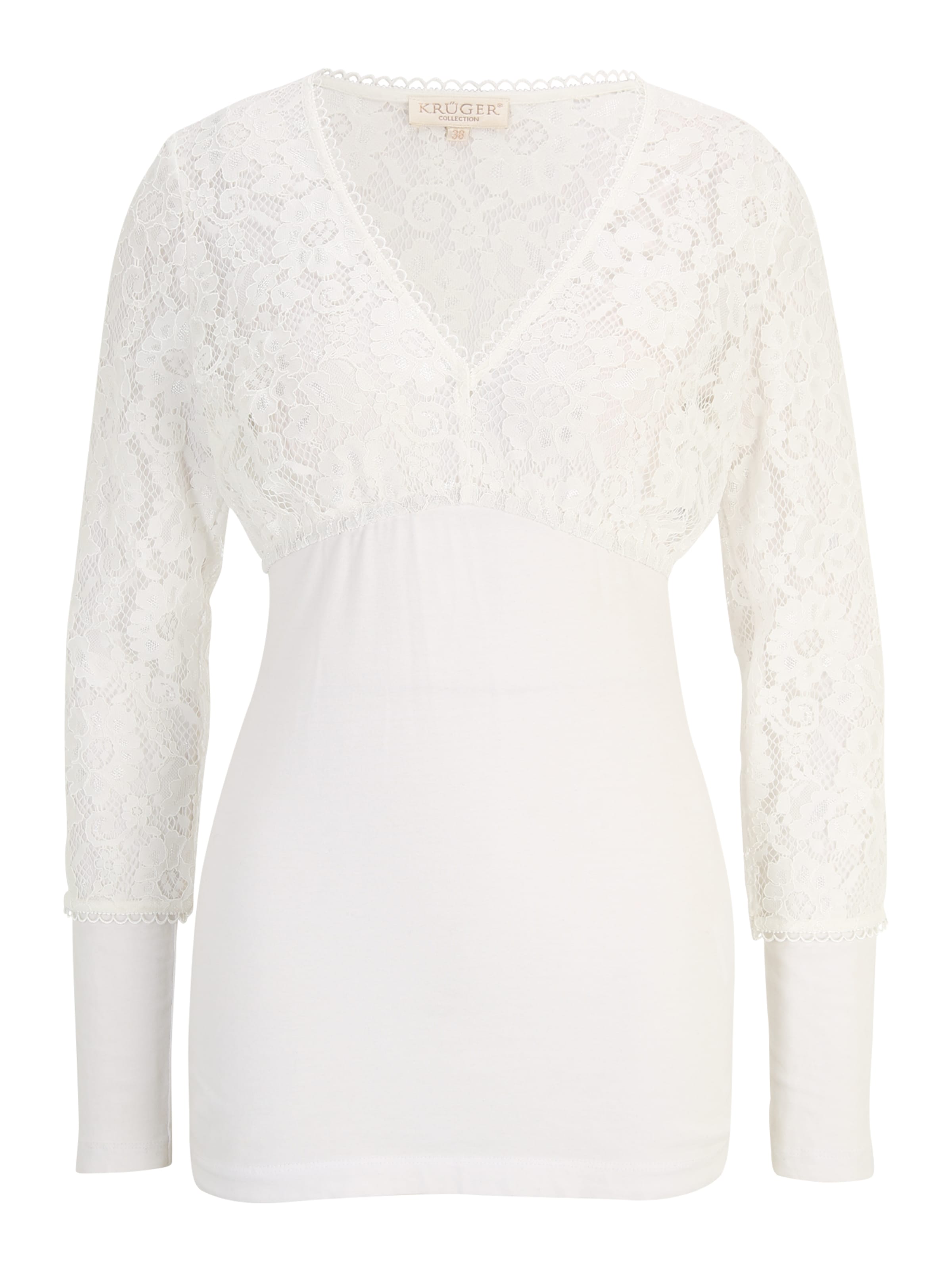 Krüger Madl Trachtenbluse in Beige: Vorderseite