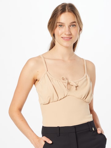 Missguided Shirtbody i beige: forside