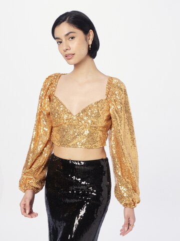 NLY by Nelly Blouse in Goud: voorkant