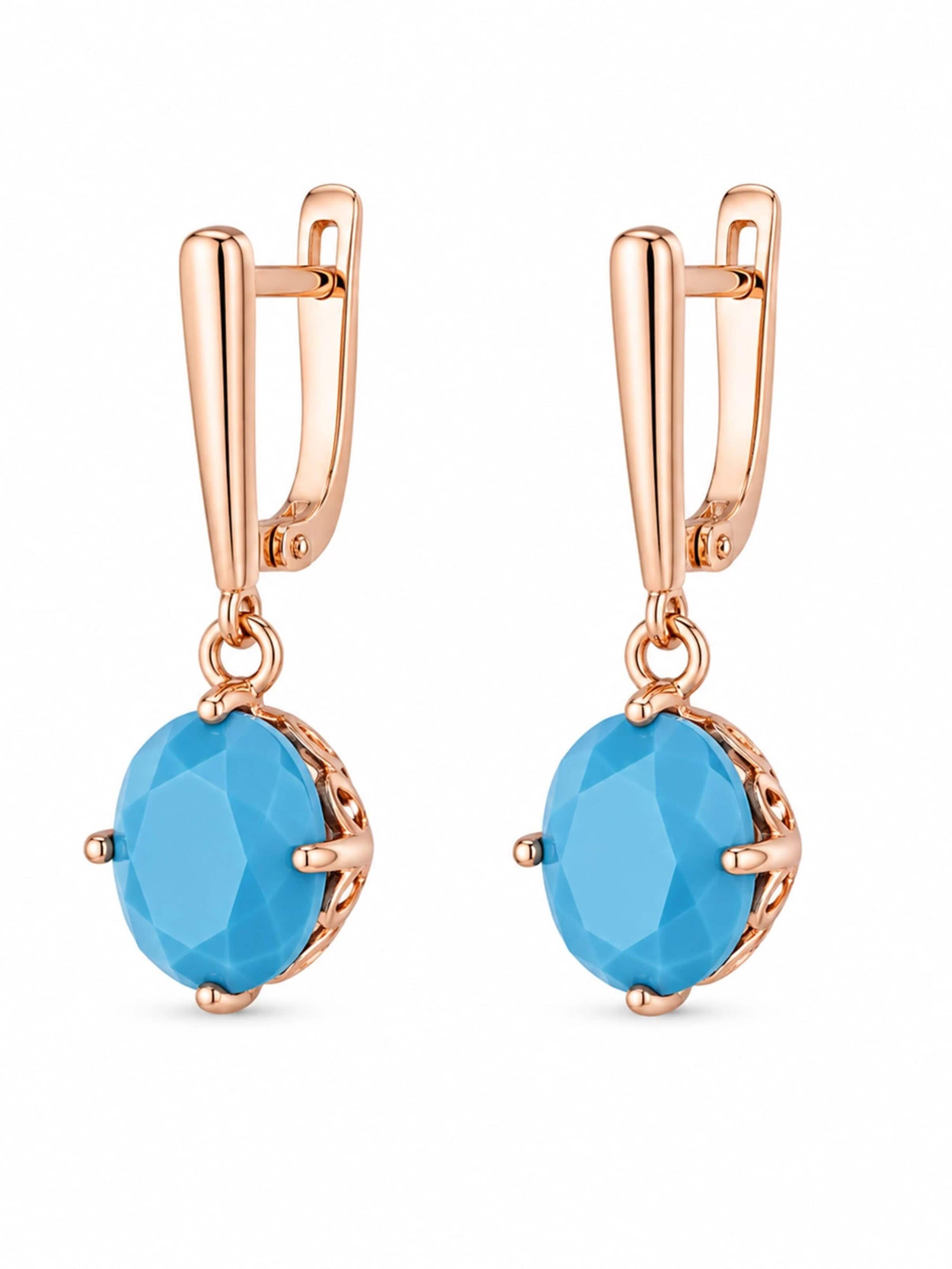 Secret Stones Earrings 'Passion' in Blue: front