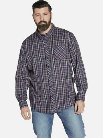 Charles Colby Comfort fit Button Up Shirt ' Duke Kipple ' in Blue