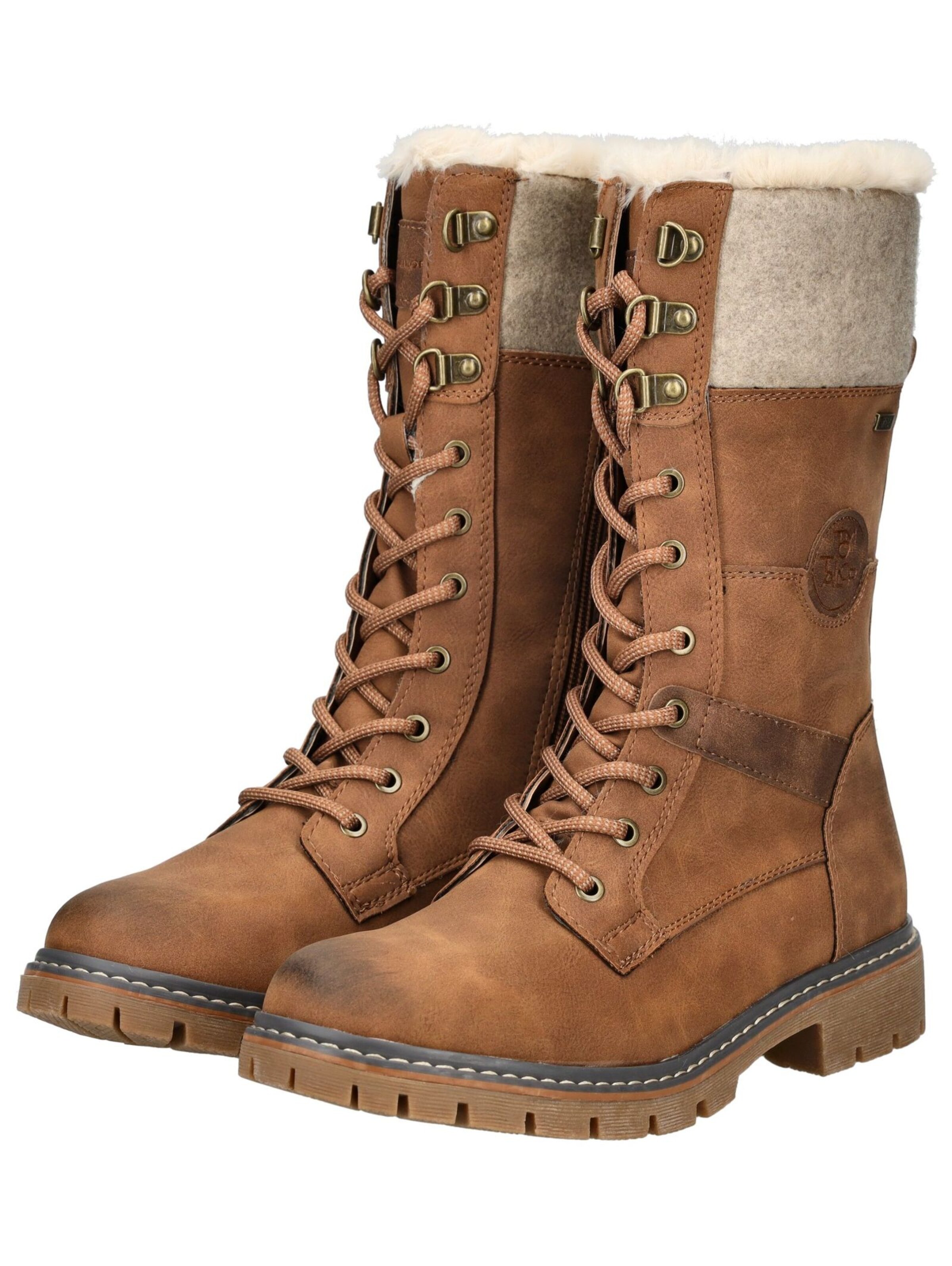 TOM TAILOR Lace-Up Boots in Brown