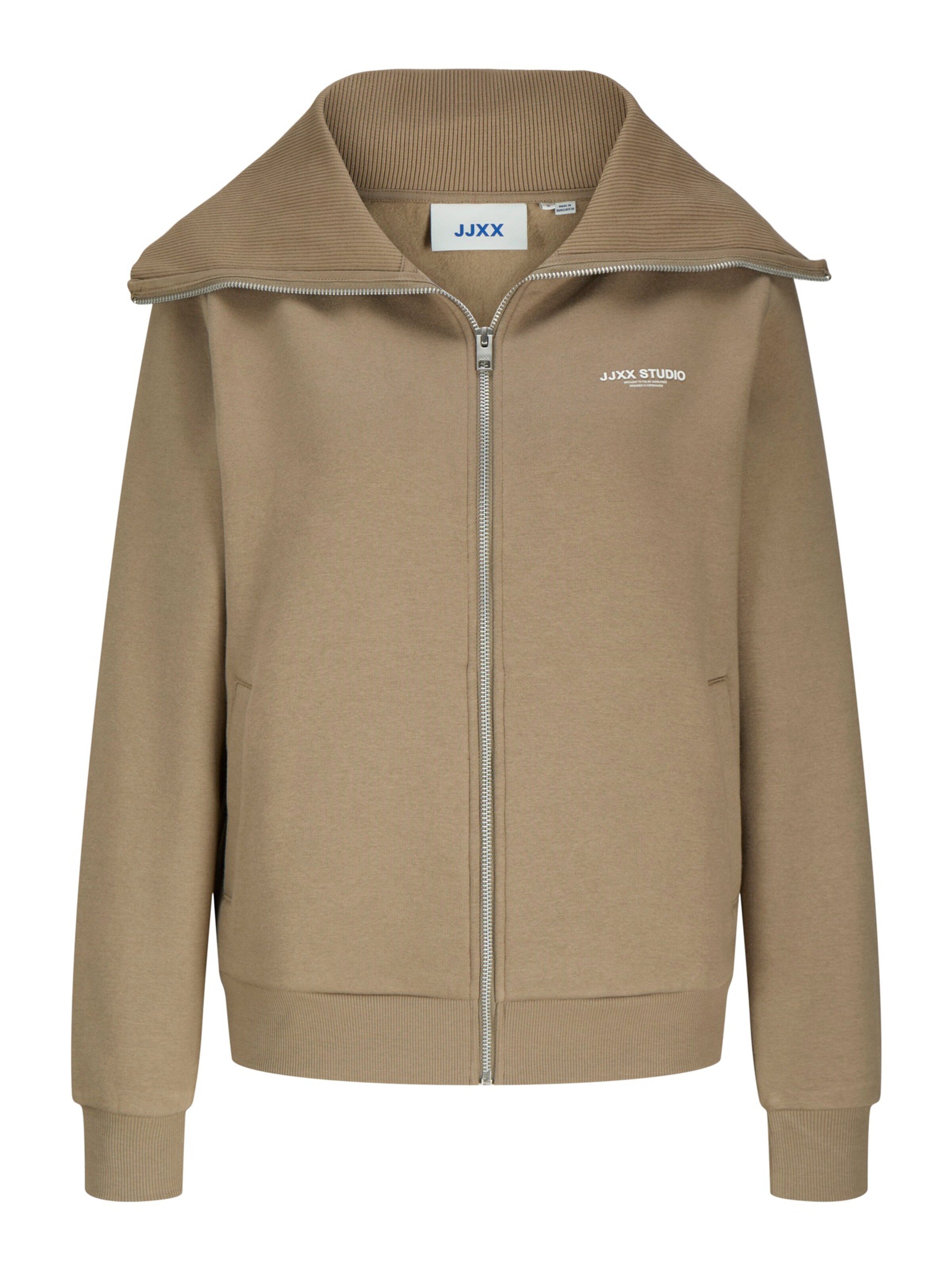 JJXX - Sudadera con cremallera 'JXSTUDIO VESTERBRO' en marrón: frente