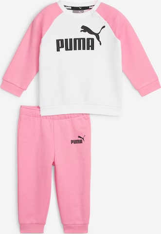 PUMA بدلة للجري 'Ess' بلون زهري: الأمام