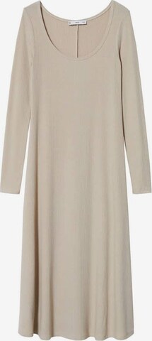 MANGO Gebreide jurk 'Kilian' in Beige: voorkant