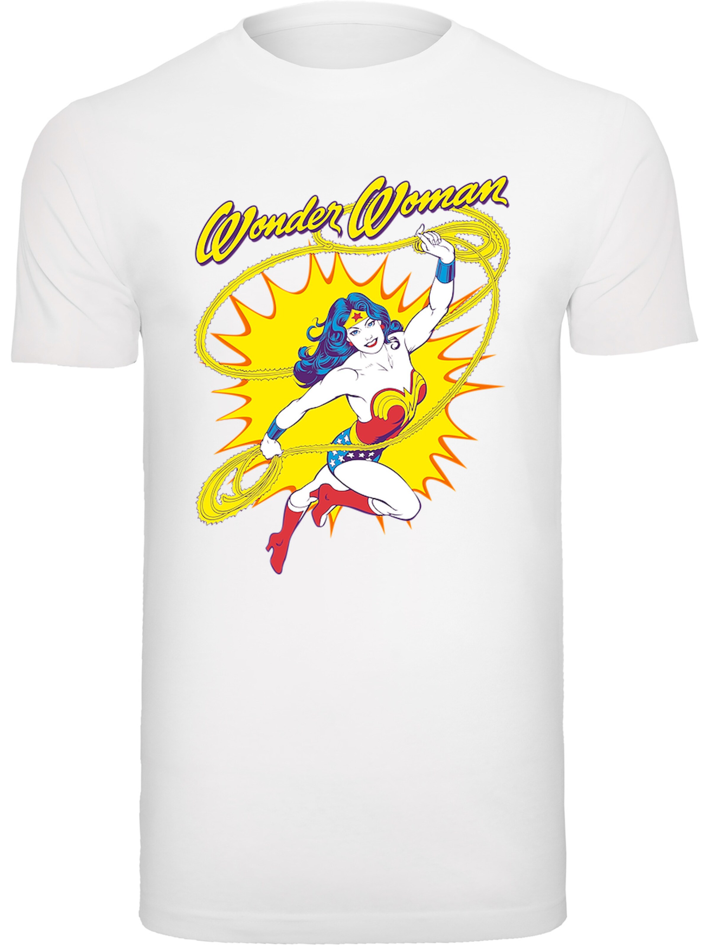 F4NT4STIC Shirt 'Wonder Woman Leap' in Wit: voorkant